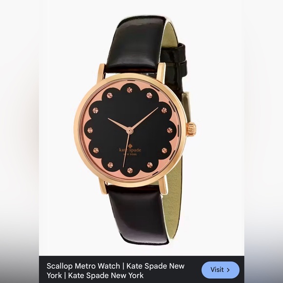 Kate Spade Scallop Metro Black and Gold Scallop Watch. EUC - Picture 1 of 9